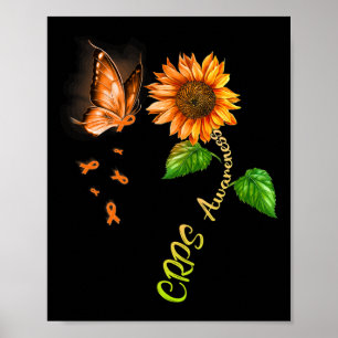 Butterfly Sunflower Crps Awareness 1  Poster