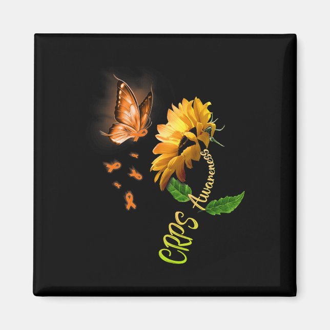 Butterfly Sunflower Crps Awareness  Magnet (Front)