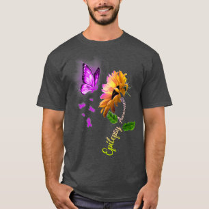 Butterfly Sunflower Epilepsy Awareness T-Shirt