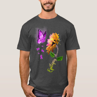 Butterfly Sunflower Epilepsy Awareness T-Shirt