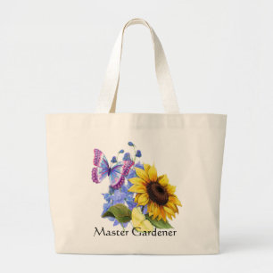 Butterfly Sunflower Garden Large Tote Bag