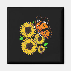 Butterfly Sunflower Garden Magnet