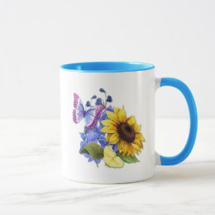 Butterfly Sunflower Garden Mug