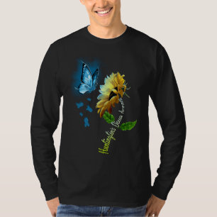 Butterfly Sunflower Huntington's Disease Awareness T-Shirt