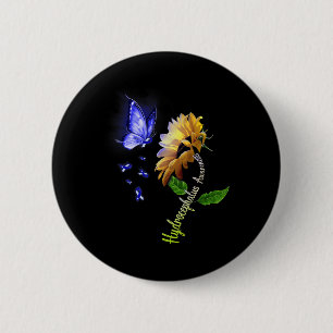 Butterfly Sunflower Hydrocephalus Awareness 2 6 Cm Round Badge