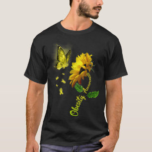 Butterfly Sunflower Obesity Awareness T T-Shirt