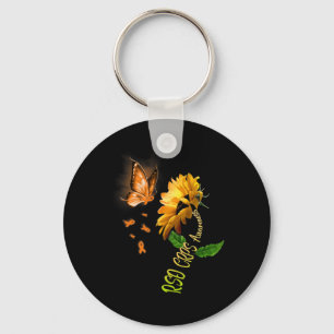 Butterfly Sunflower Rsd Crps Awareness 1  Key Ring