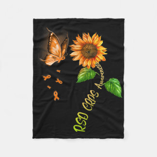 Butterfly Sunflower Rsd Crps Awareness Fleece Blanket