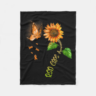 Butterfly Sunflower Rsd Crps Awareness Fleece Blanket
