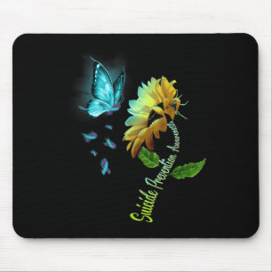 Butterfly Sunflower Suicide Prevention Awareness  Mouse Mat
