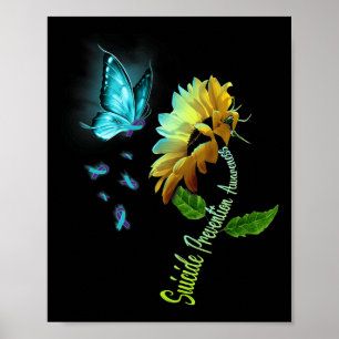 Butterfly Sunflower Suicide Prevention Awareness  Poster
