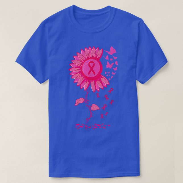 Butterfly Sunflower Support Squad Breast Cancer Aw T-Shirt (Design Front)