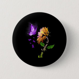 Butterfly Sunflower Turner Syndrome Awareness  6 Cm Round Badge