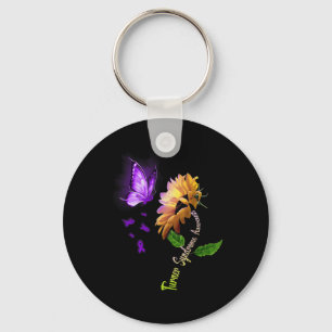 Butterfly Sunflower Turner Syndrome Awareness Key Ring