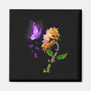 Butterfly Sunflower Turner Syndrome Awareness Magnet