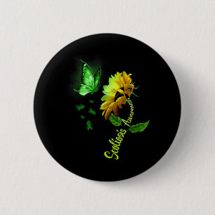 Butterfly Suower Scoliosis Awareness 6 Cm Round Badge