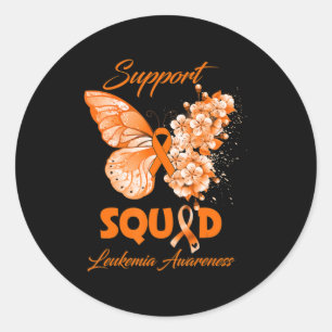 Butterfly Support Squad Leukaemia Awareness Classic Round Sticker