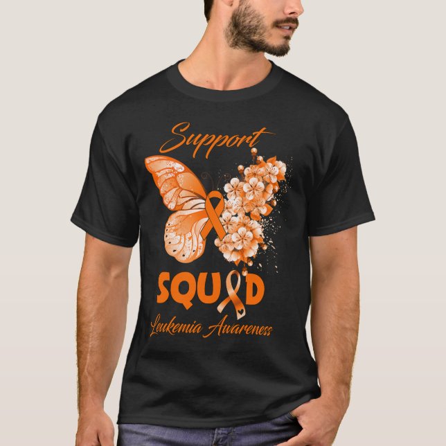 Butterfly Support Squad Leukaemia Awareness  T-Shirt (Front)
