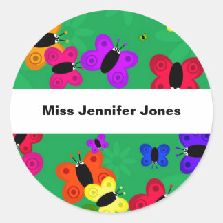 Butterfly Swarm Classic Round Sticker