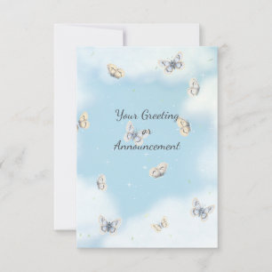 Butterfly Swarm in Dreamy Blue Sky Custom Thank You Card