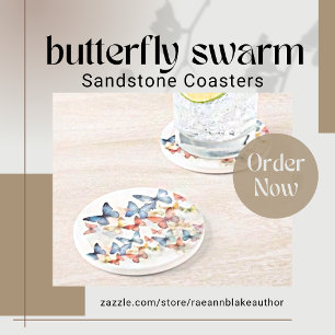 Butterfly Swarm Sandstone Coasters