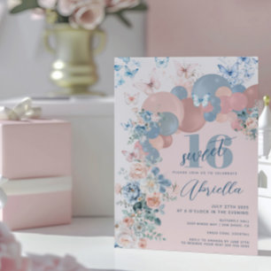 Butterfly Sweet 16 Birhday Invitation