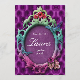 Butterfly Sweet 16 Invite Vintage Garden Party