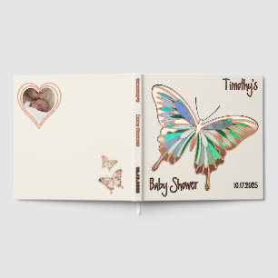 Butterfly Sweet Palette Baby Shower Rose Gold Guest Book