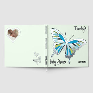 Butterfly Sweet Palette Baby Shower silver foil Guest Book