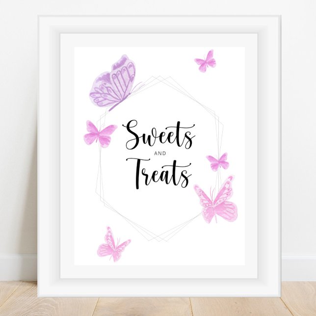 Butterfly sweets and treats baby shower poster (Creator Uploaded)