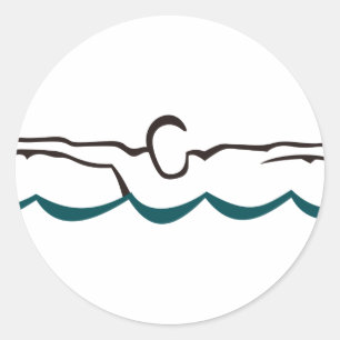 Butterfly Swimmer Classic Round Sticker