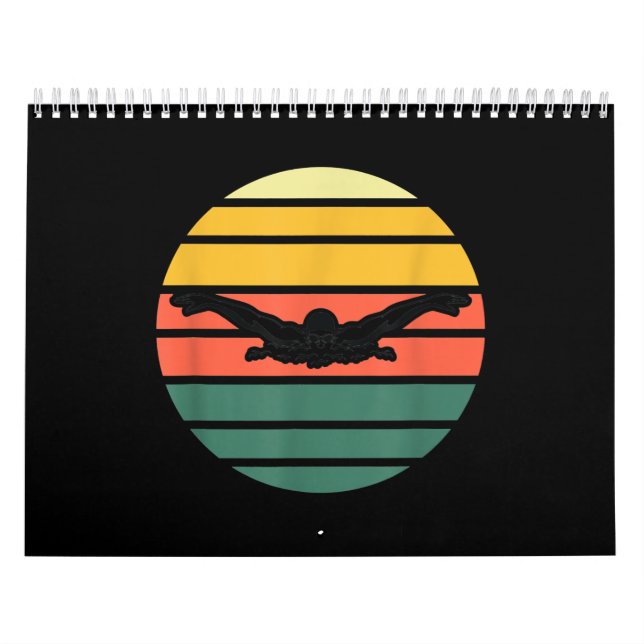 Butterfly Swimmer Swim Swimming Calendar (Cover)