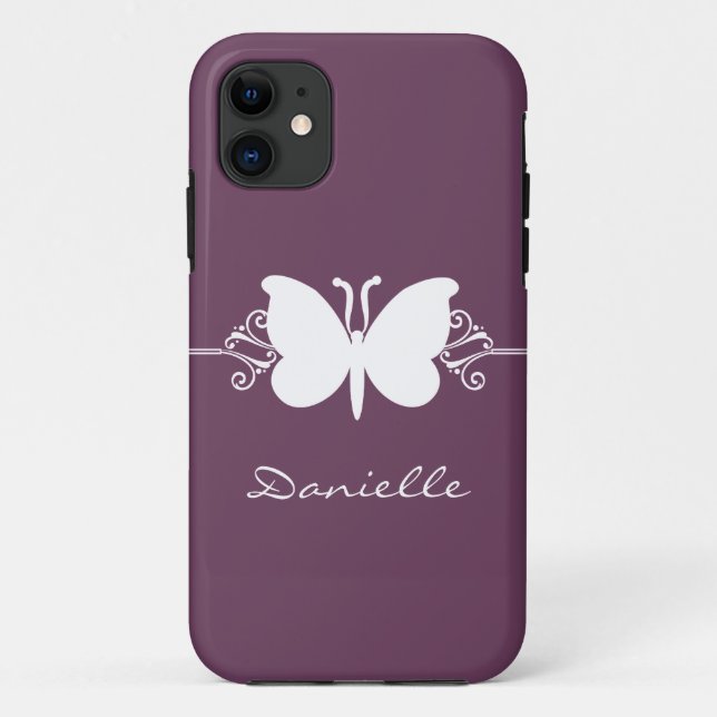 Butterfly Swirl BT iPhone 5 Case, Purple Case-Mate iPhone Case (Back)