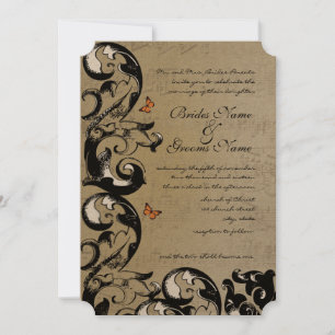 Butterfly Swirl Wedding Invitation