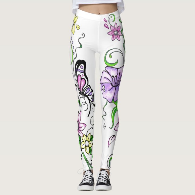 Butterfly Swirls Leggings (Front)