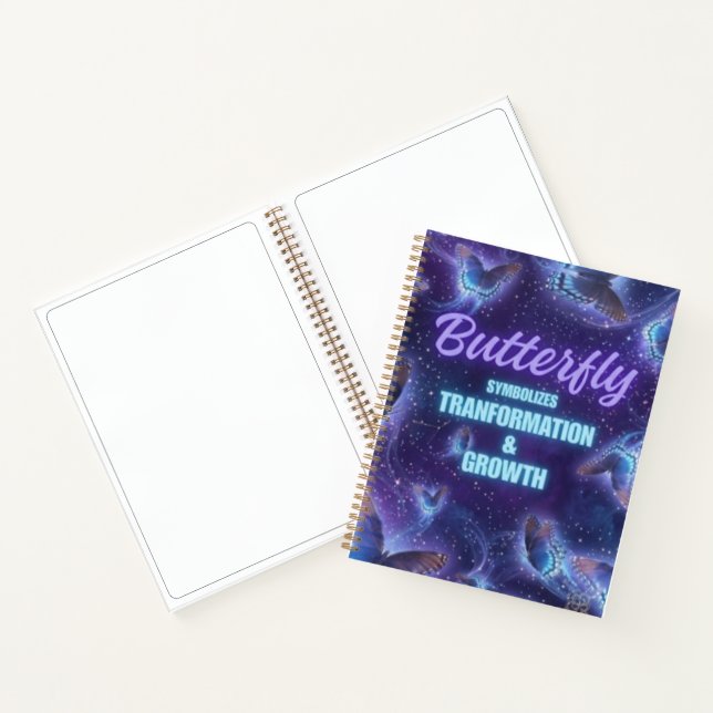 Butterfly Symbolises Transformation Growth Cosmic  Notebook (Inside)