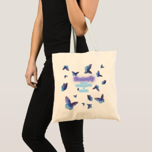 Butterfly Symbolises Transformation Growth Indigo  Tote Bag
