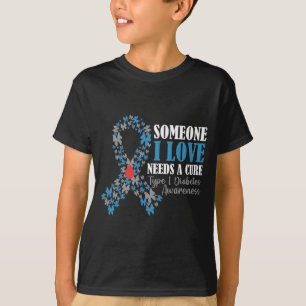 Butterfly T1D Diabetes Awareness Diabetic Support T-Shirt