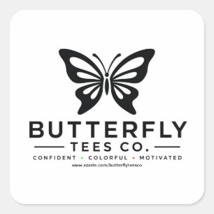 Butterfly Tees Co. 0047688-BTL6 Square Sticker