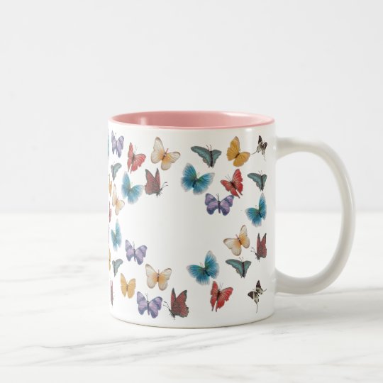 Butterfly-Template Two-Tone Coffee Mug
