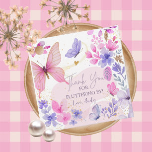 Butterfly Thank You Birthday Fluttering Favor Tag