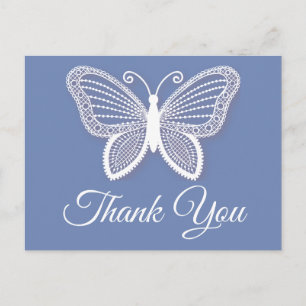 Butterfly Thank You Cornflower Blue Butterflies Postcard