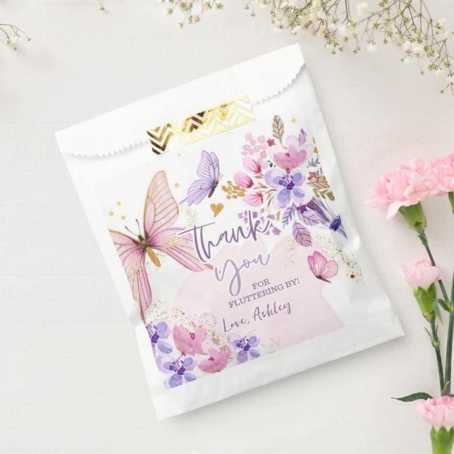 Butterfly Thank You Fluttering By Girl Birthday Favour Bags (Sealed)
