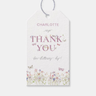 Butterfly Thank You Fluttering By Girl Birthday Gift Tags