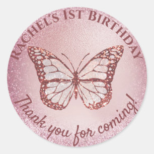 Butterfly thank you for coming classic round sticker