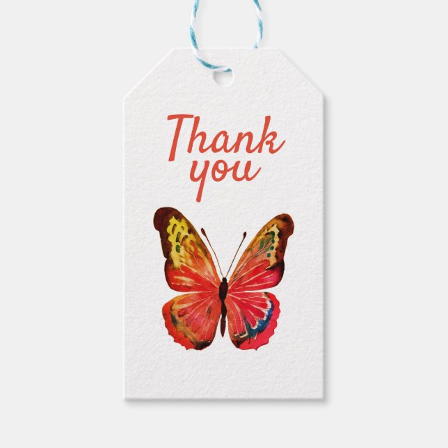 Butterfly Thank you Gift Tags (Front)