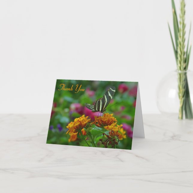 butterfly thank you note card (Front)