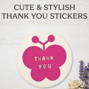Butterfly thank you sticker 