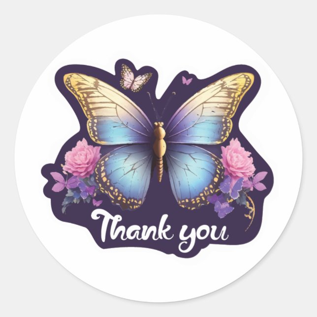 Butterfly Thank You Stickers (Front)