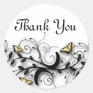 Butterfly Theme Classic Round Sticker